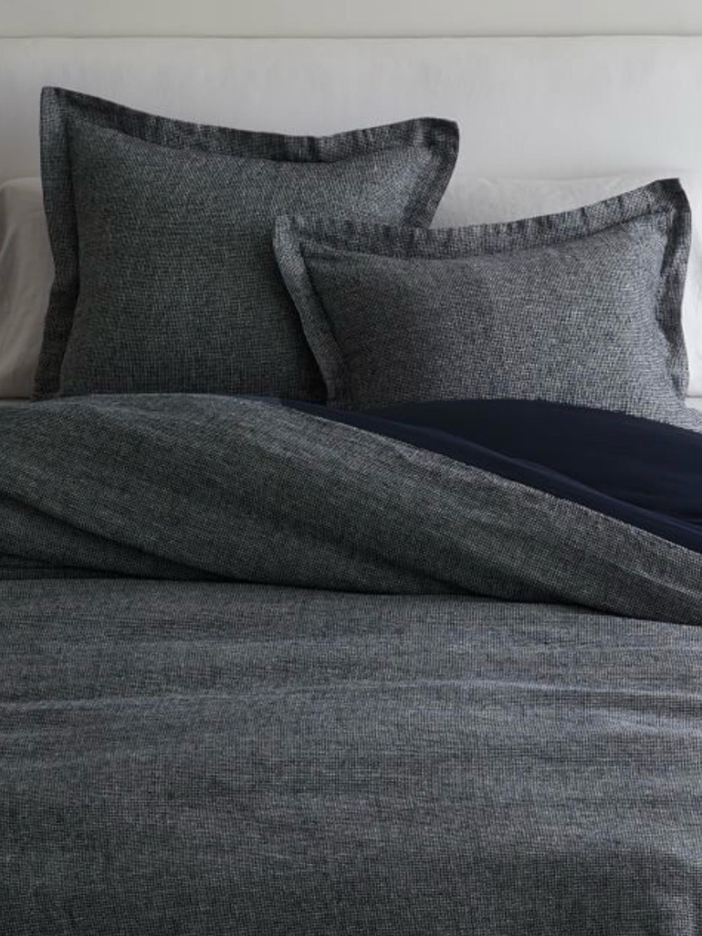 NWT Pottery Barn European Linen Cotton Waffle Weave in Midnight